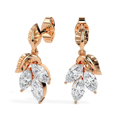 Swirl Diamond Dangler Earrings