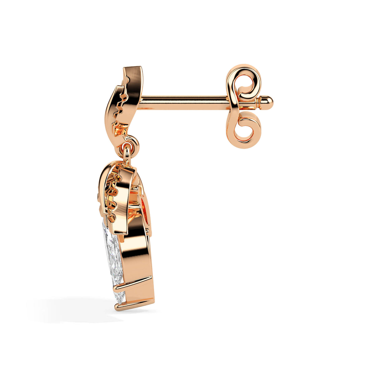Swirl Diamond Dangler Earrings