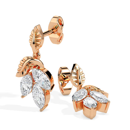 Swirl Diamond Dangler Earrings