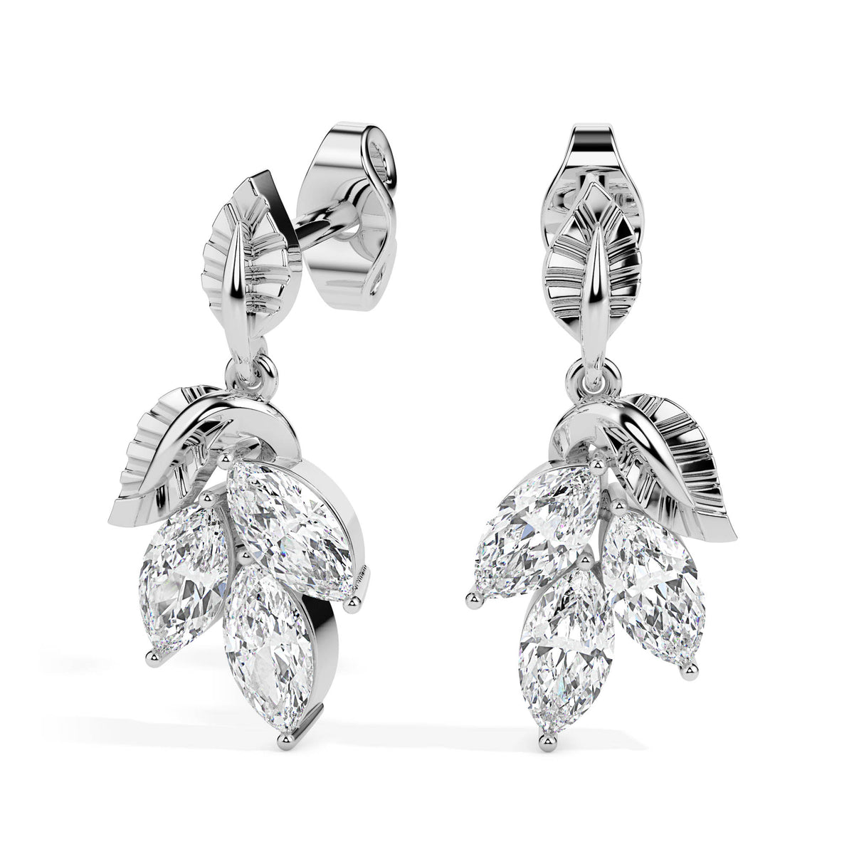 Swirl Diamond Dangler Earrings