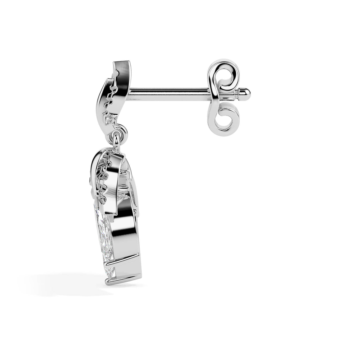 Swirl Diamond Dangler Earrings