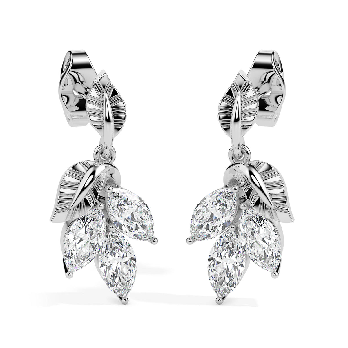 Swirl Diamond Dangler Earrings