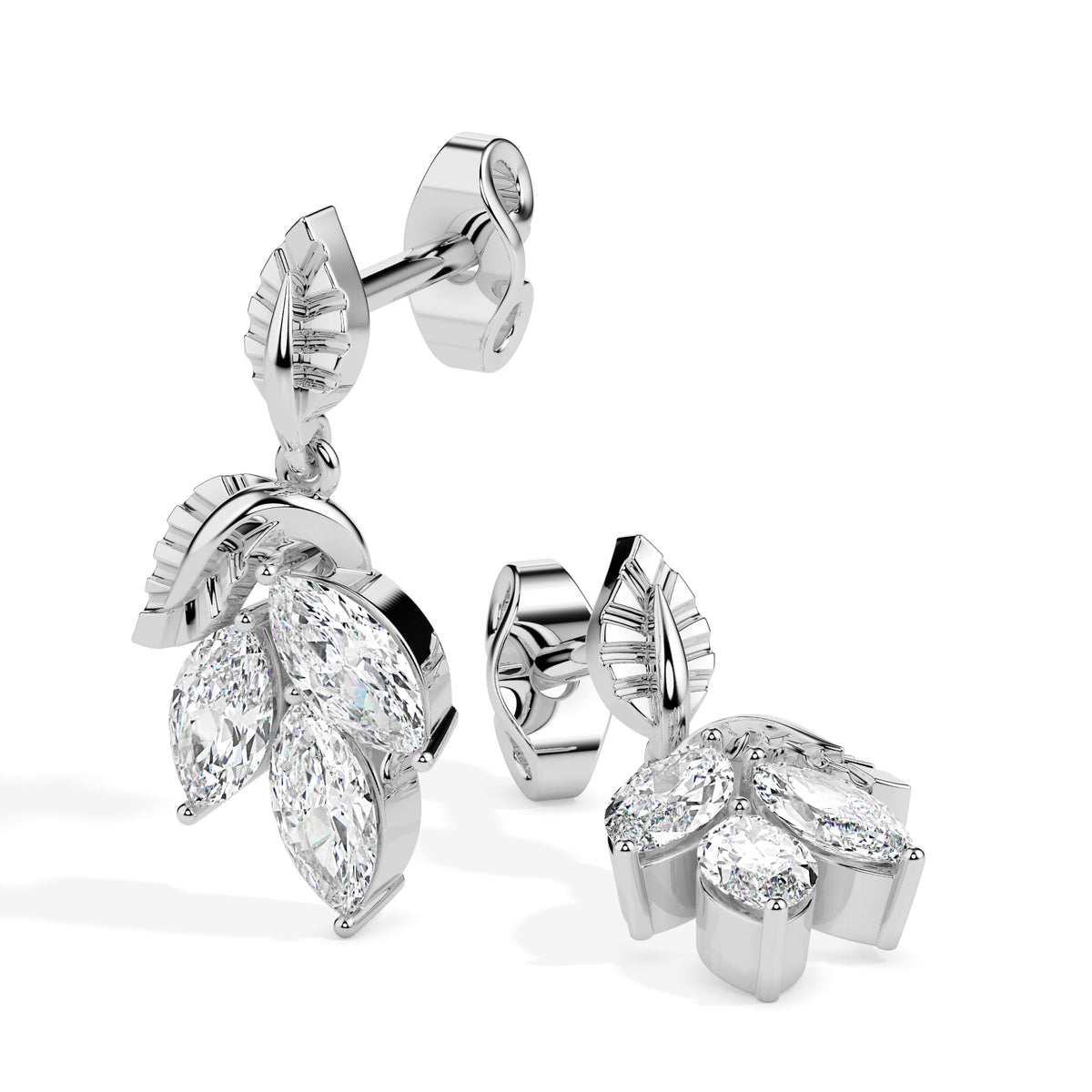 Swirl Diamond Dangler Earrings
