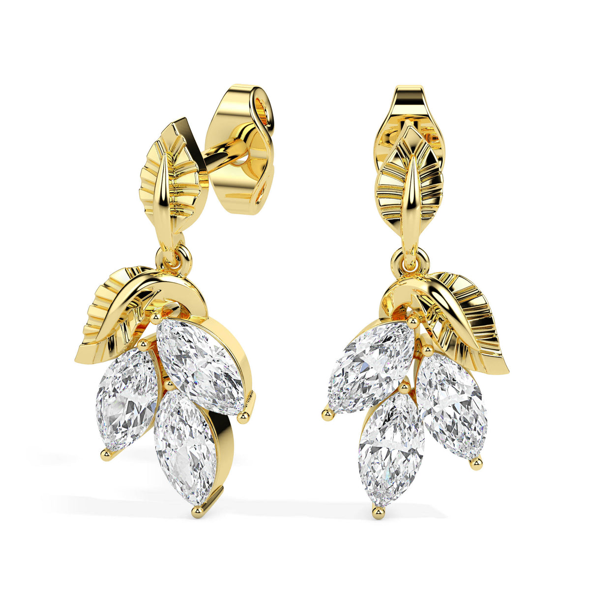 Swirl Diamond Dangler Earrings