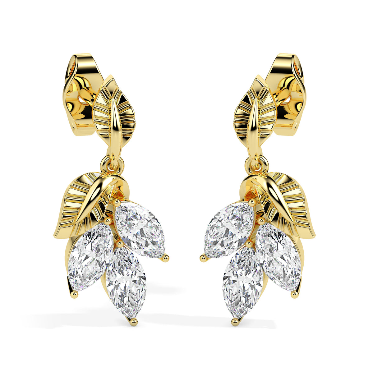 Swirl Diamond Dangler Earrings