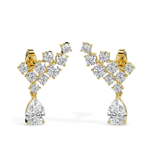 Lily Drop Diamond Dangler Earrings