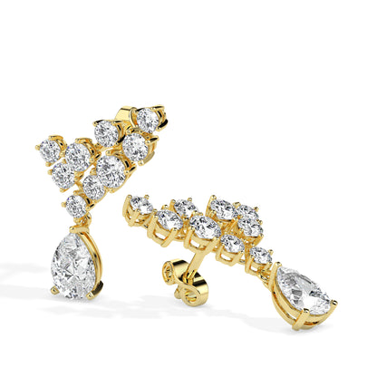 Lily Drop Diamond Dangler Earrings