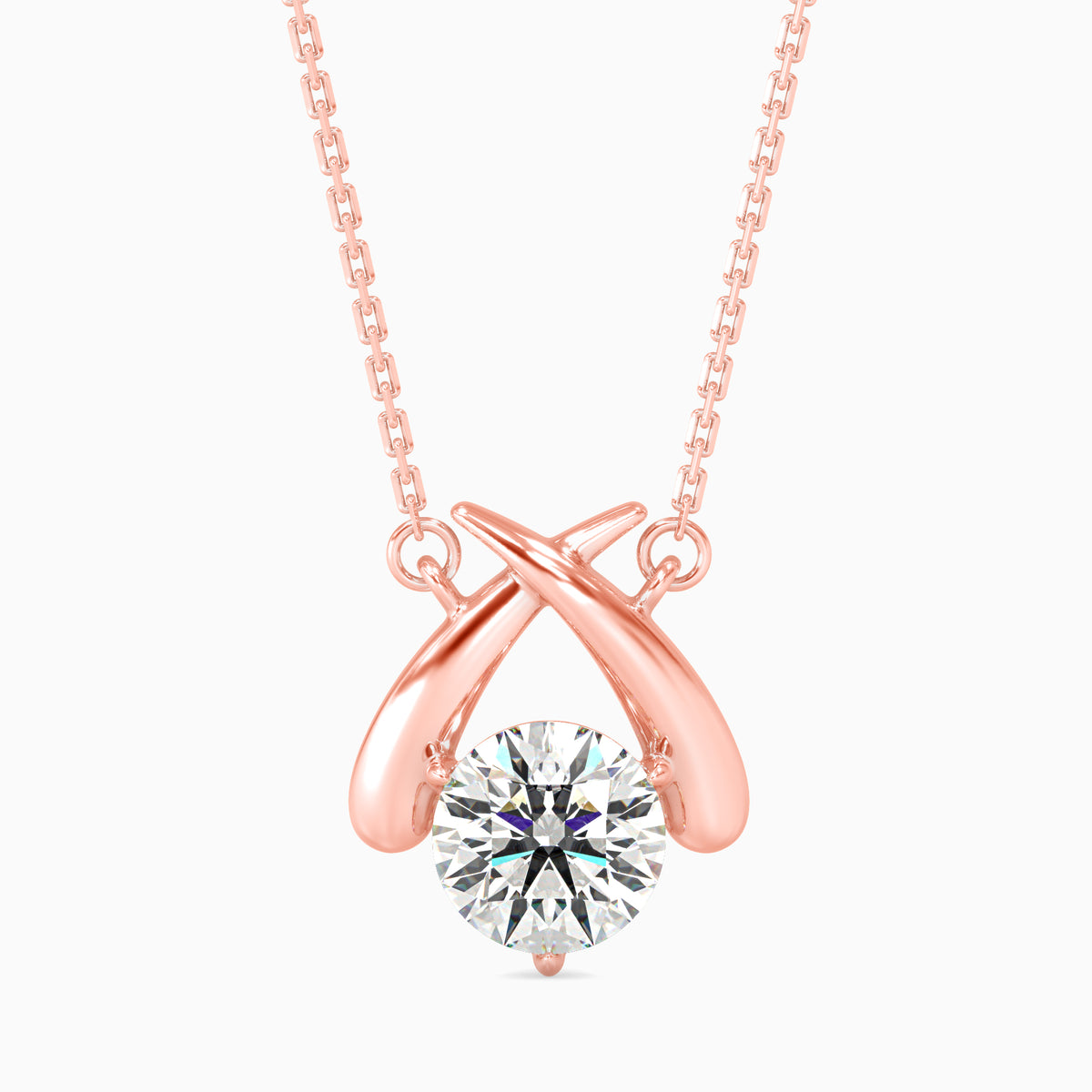 Camellia Diamond Solitaire Pendant