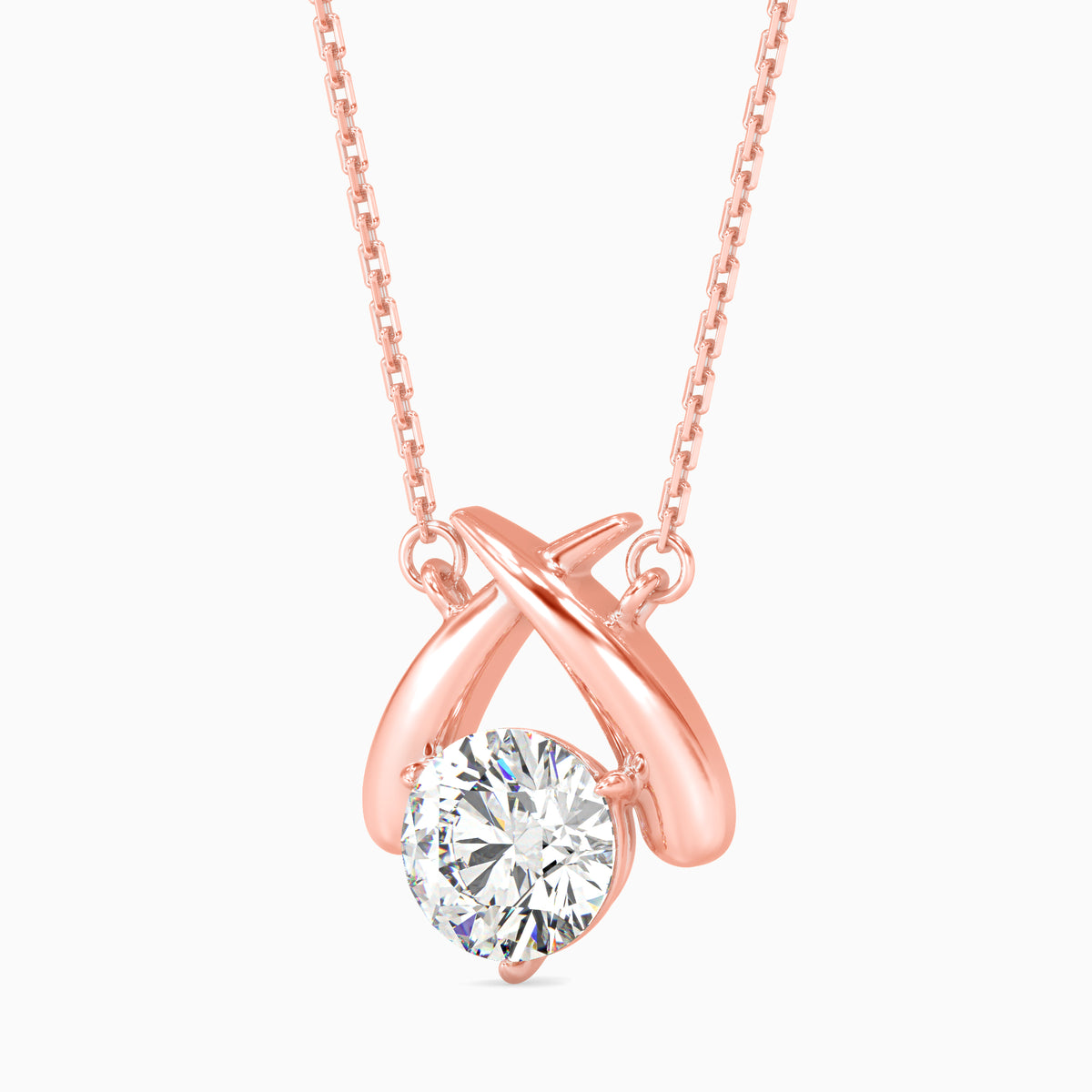 Camellia Diamond Solitaire Pendant