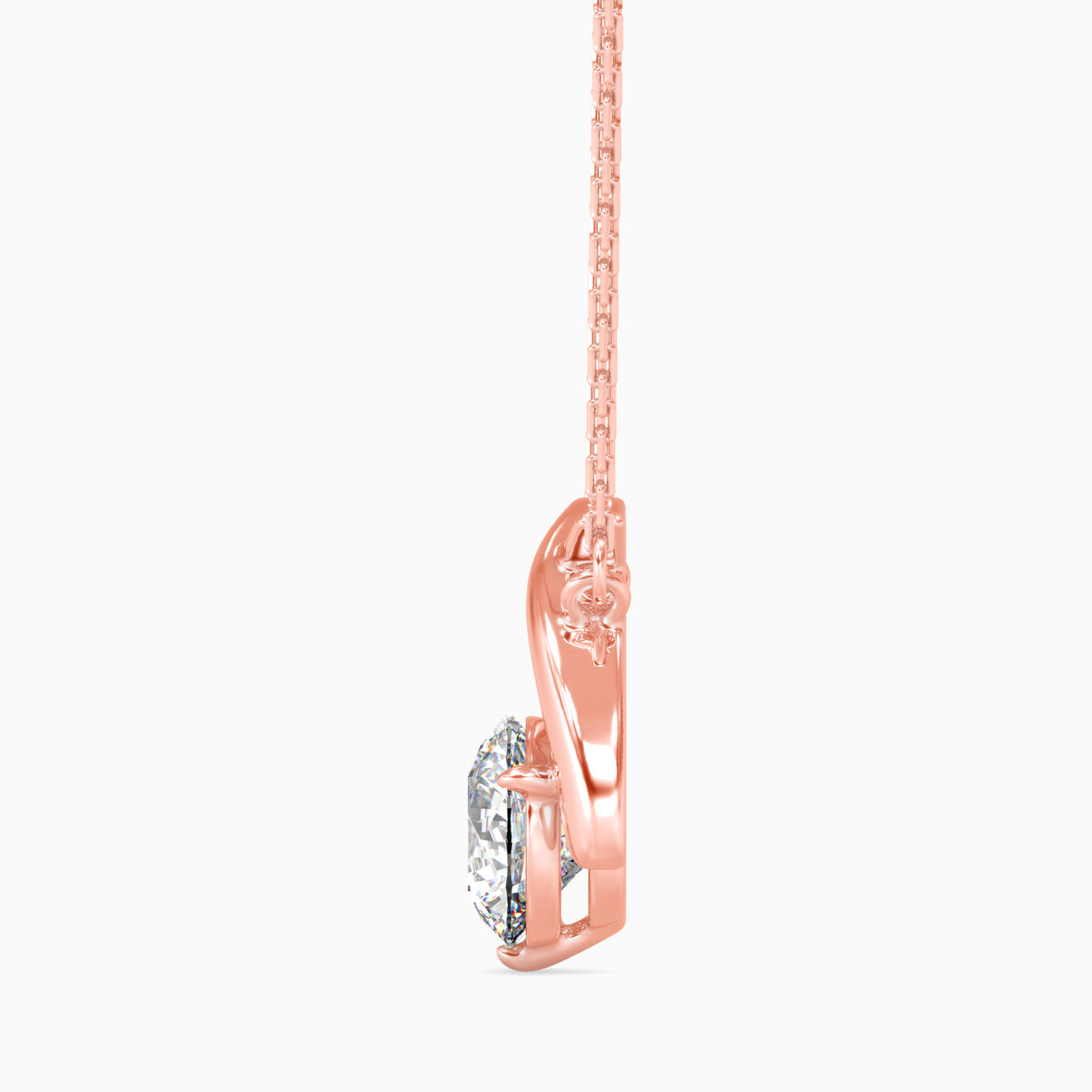 Camellia Diamond Solitaire Pendant
