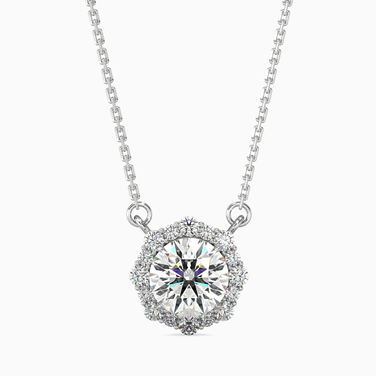 Lavanya Halo Diamond Solitaire Pendant
