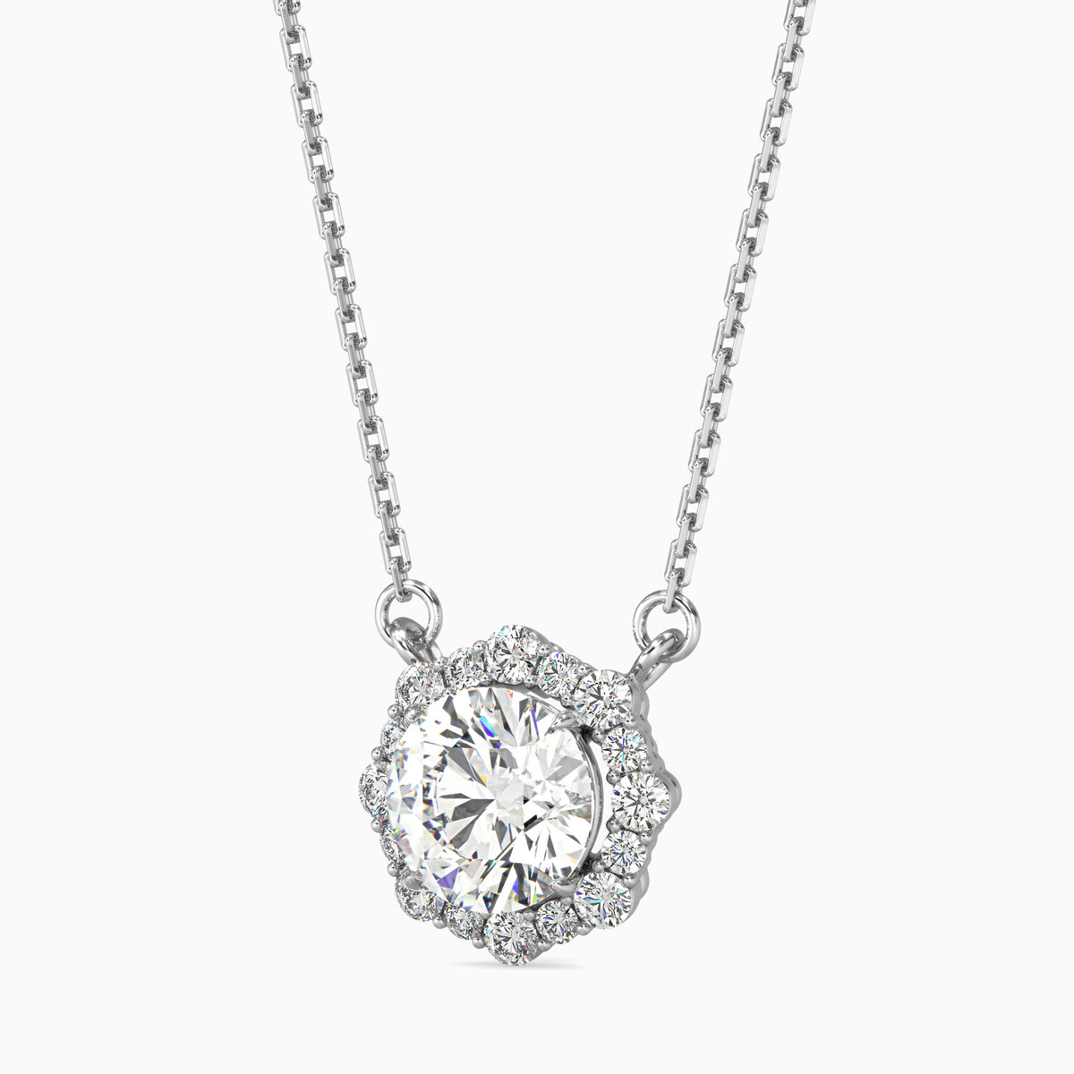 Lavanya Halo Diamond Solitaire Pendant
