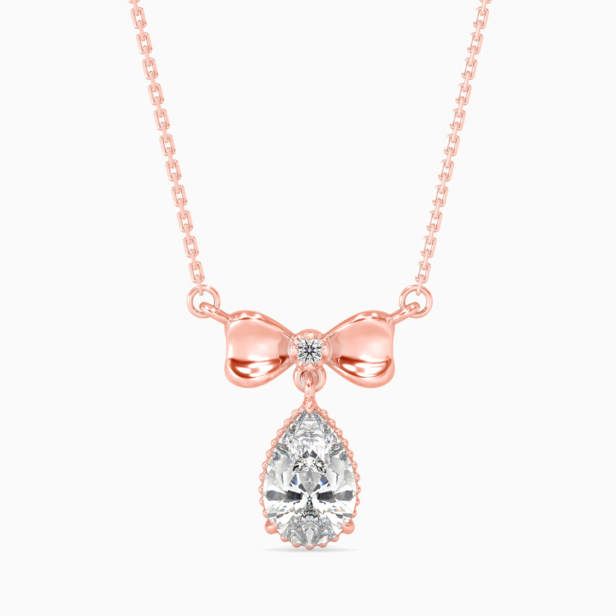 Modern Pear Diamond Solitaire Pendant