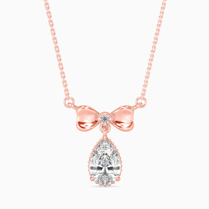 Modern Pear Diamond Solitaire Pendant