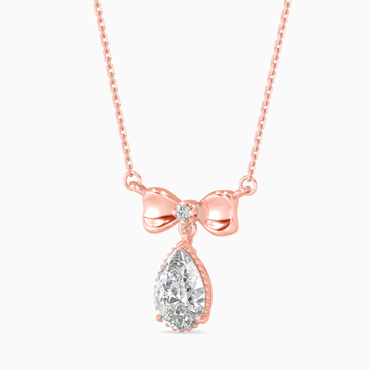 Modern Pear Diamond Solitaire Pendant