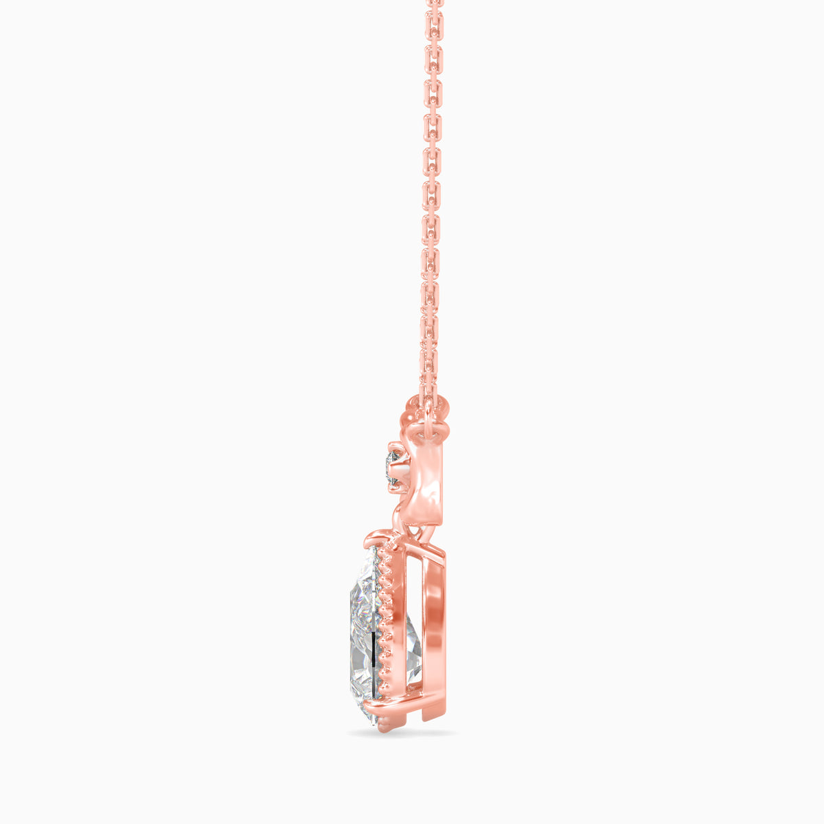 Modern Pear Diamond Solitaire Pendant