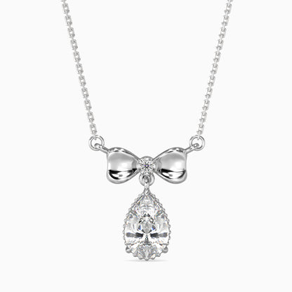 Modern Pear Diamond Solitaire Pendant