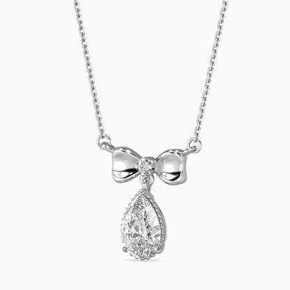 Modern Pear Diamond Solitaire Pendant