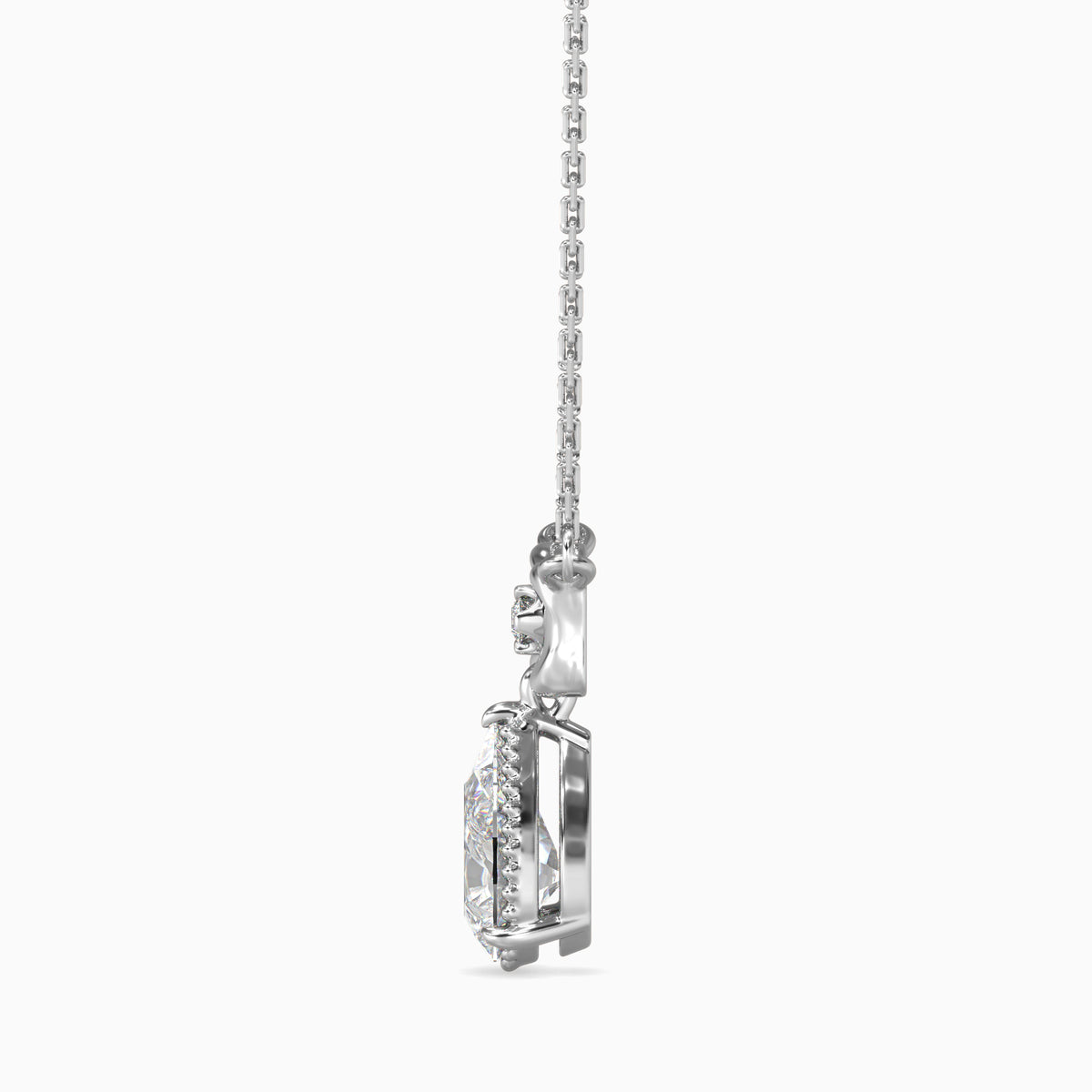 Modern Pear Diamond Solitaire Pendant