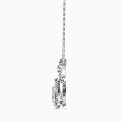 Modern Pear Diamond Solitaire Pendant