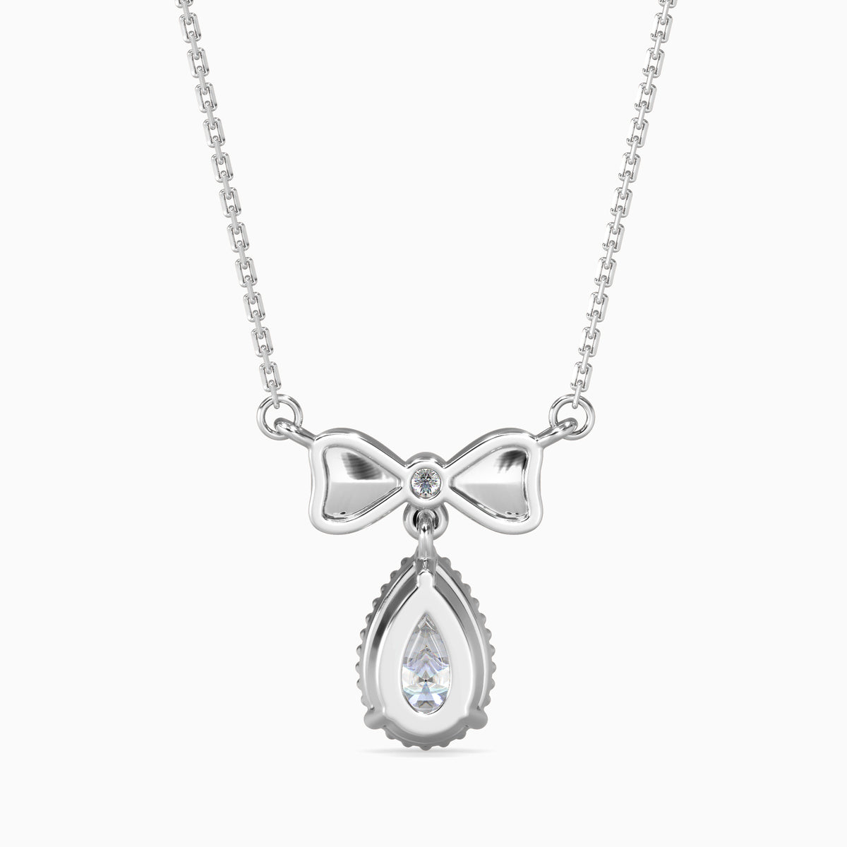 Modern Pear Diamond Solitaire Pendant