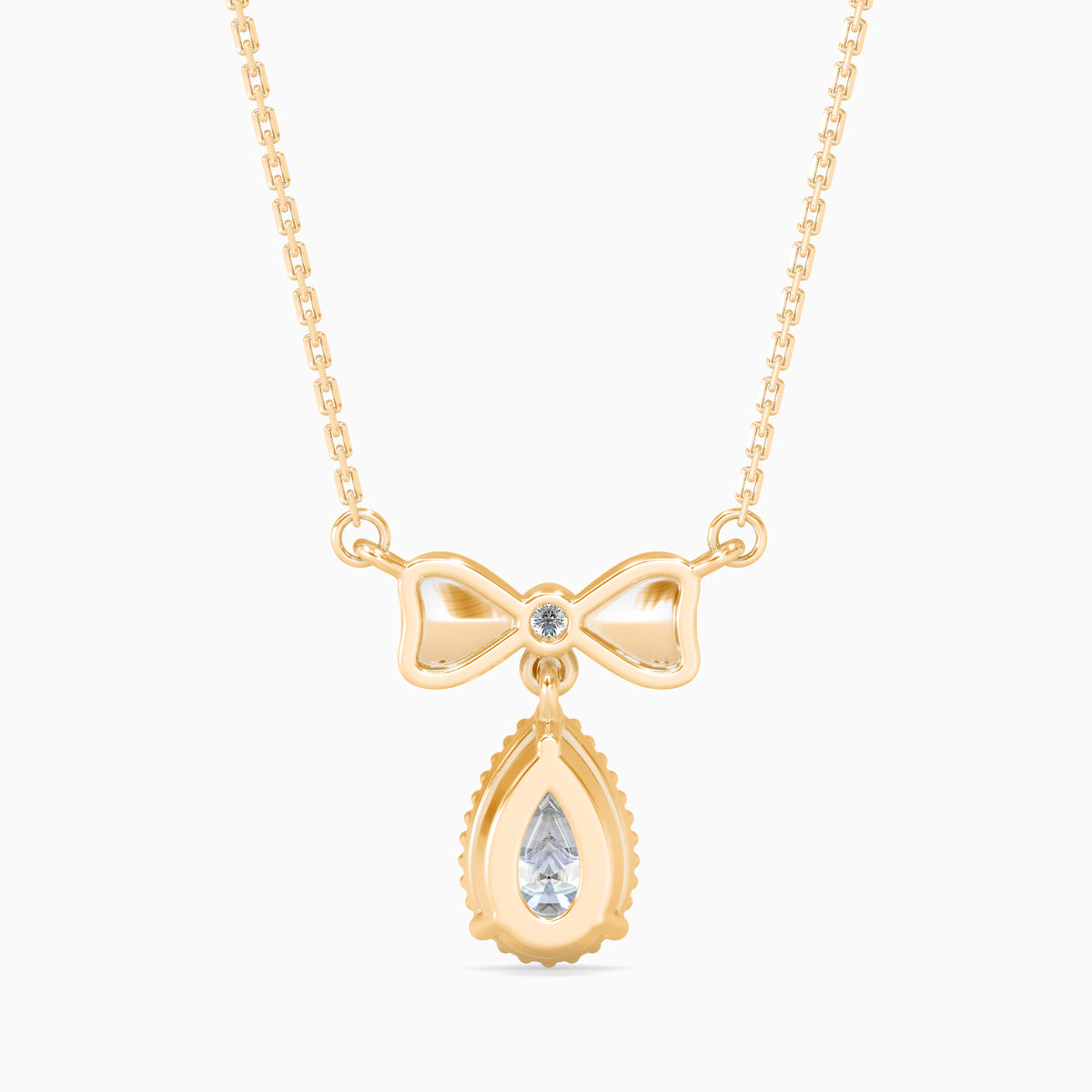 Modern Pear Diamond Solitaire Pendant