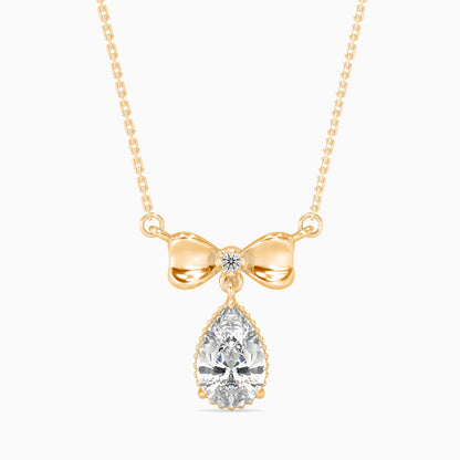 Modern Pear Diamond Solitaire Pendant