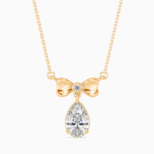 Modern Pear Diamond Solitaire Pendant