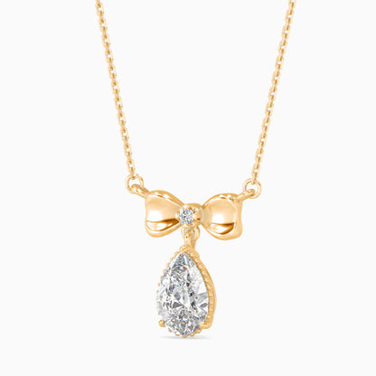 Modern Pear Diamond Solitaire Pendant