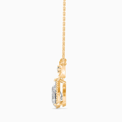 Modern Pear Diamond Solitaire Pendant