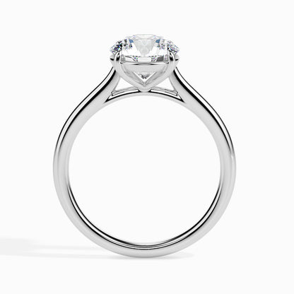 Classic Round Solitaire Diamond Ring With Four Prong Setting - 0.50 To 3.00 Carat- White Gold