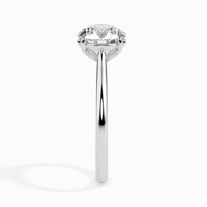 Classic Round Solitaire Diamond Ring With Four Prong Setting - 0.50 To 3.00 Carat- White Gold