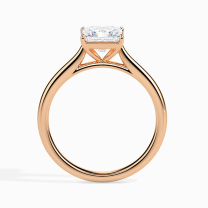Classic Princess Solitaire Diamond Ring 0.50 To 5.00 Carat - Rose Gold