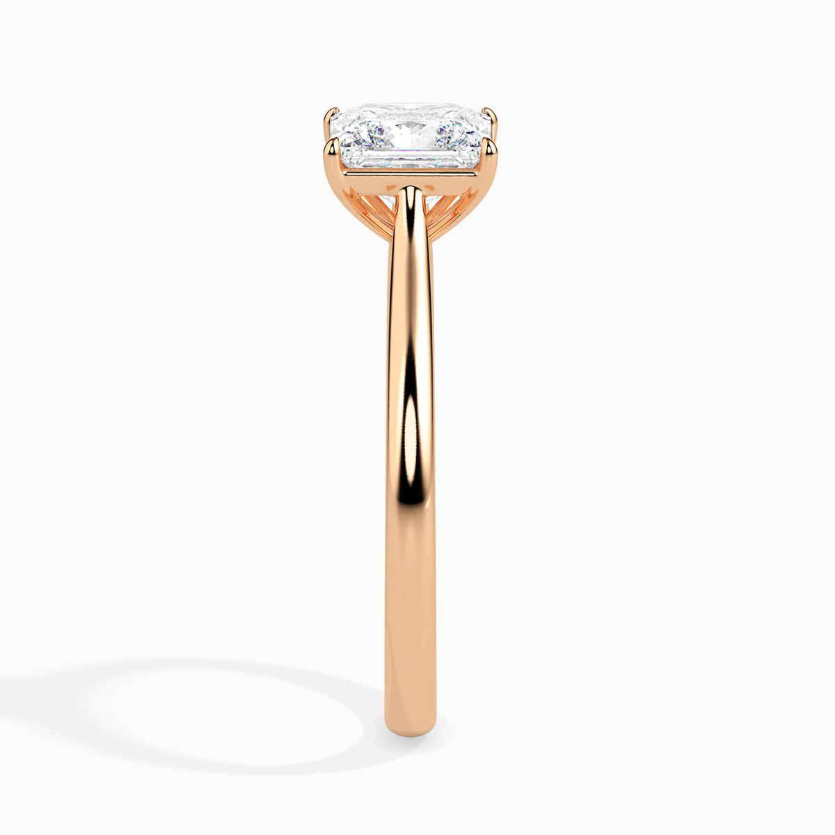 Classic Princess Solitaire Diamond Ring 0.50 To 5.00 Carat - Rose Gold
