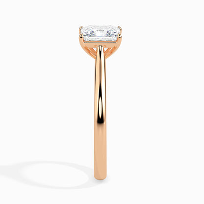 Classic Princess Solitaire Diamond Ring 0.50 To 5.00 Carat - Rose Gold