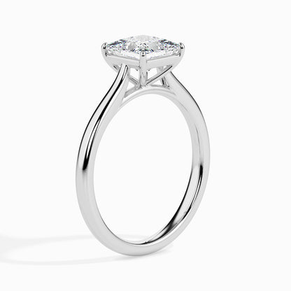 Classic Princess Solitaire Diamond Ring 0.50 To 5.00 Carat - White Gold
