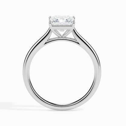Classic Princess Solitaire Diamond Ring 0.50 To 5.00 Carat - White Gold