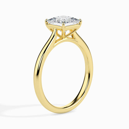 Classic Princess Solitaire Diamond Ring 0.50 To 5.00 Carat - Yellow Gold