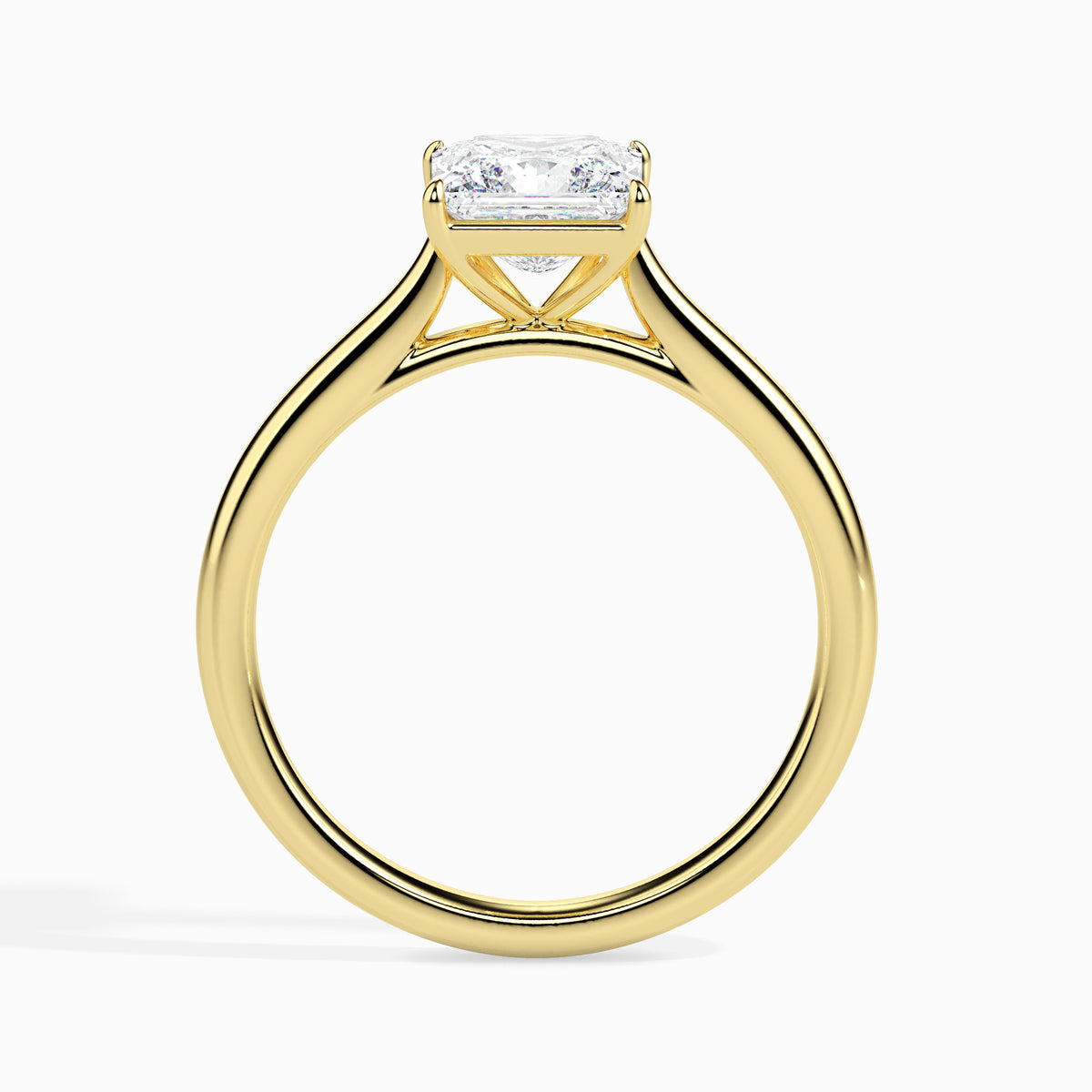 Classic Princess Solitaire Diamond Ring 0.50 To 5.00 Carat - Yellow Gold