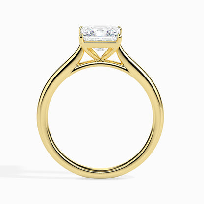 Classic Princess Solitaire Diamond Ring 0.50 To 5.00 Carat - Yellow Gold