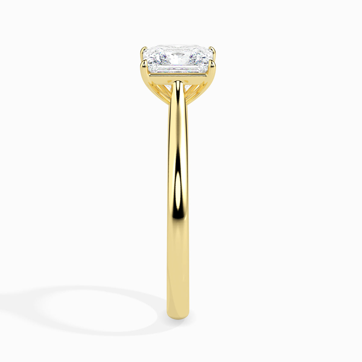 Classic Princess Solitaire Diamond Ring 0.50 To 5.00 Carat - Yellow Gold