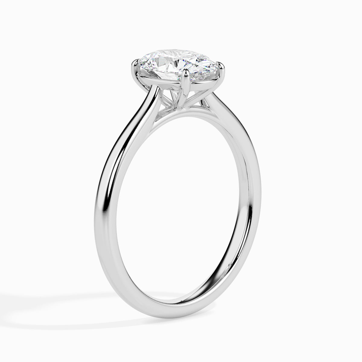 Classic Oval Solitaire Diamond Ring 0.50 To 5.00 Carat - Rose Gold