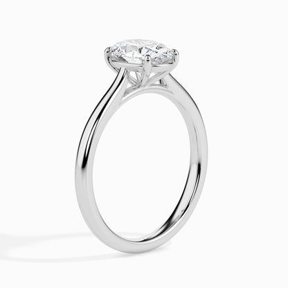 Classic Oval Solitaire Diamond Ring 0.50 To 5.00 Carat - Rose Gold