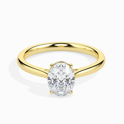 Classic Oval Solitaire Diamond Ring 0.50 To 5.00 Carat - Yellow Gold