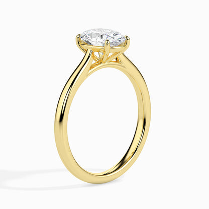 Classic Oval Solitaire Diamond Ring 0.50 To 5.00 Carat - Yellow Gold