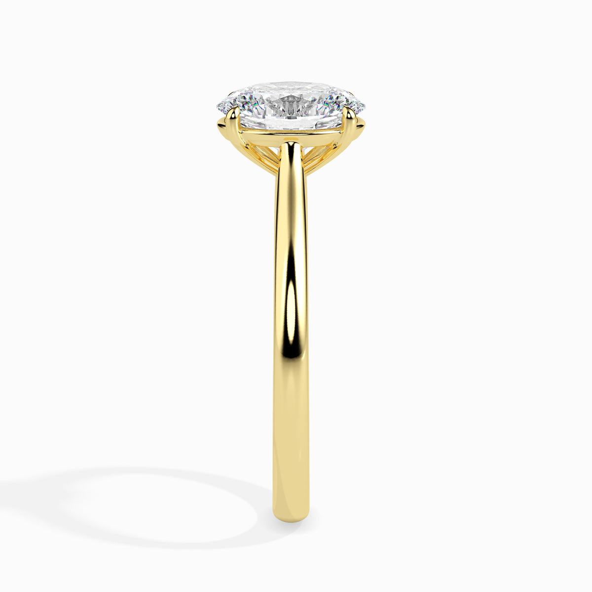 Classic Oval Solitaire Diamond Ring 0.50 To 5.00 Carat - Yellow Gold