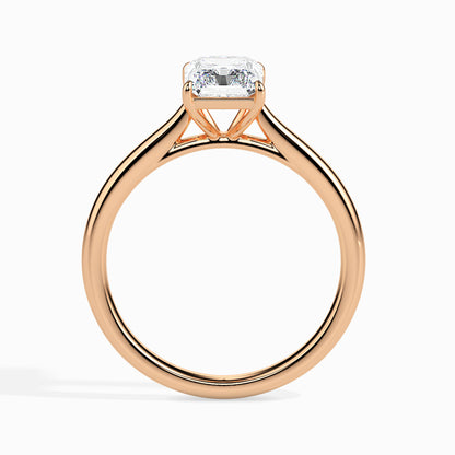 Classic Rectangular Radiant Solitaire Diamond Ring 0.50 To 5.00 Carat - Rose Gold