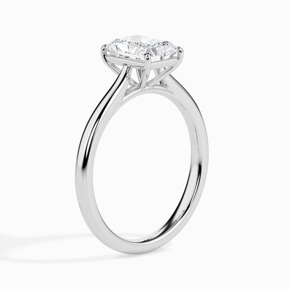 Classic Rectangular Radiant Solitaire Diamond Ring 0.50 To 5.00 Carat - White Gold