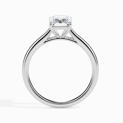 Classic Rectangular Radiant Solitaire Diamond Ring 0.50 To 5.00 Carat - White Gold