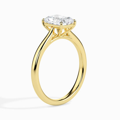 Classic Rectangular Radiant Solitaire Diamond Ring 0.50 To 5.00 Carat - Yellow Gold